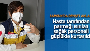 Hasta tarafından parmağı ısırılan sağlık personeli güçlükle kurtarıldı