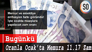 Bugünkü Oranla Ocak'ta Memura 11.17 Zam